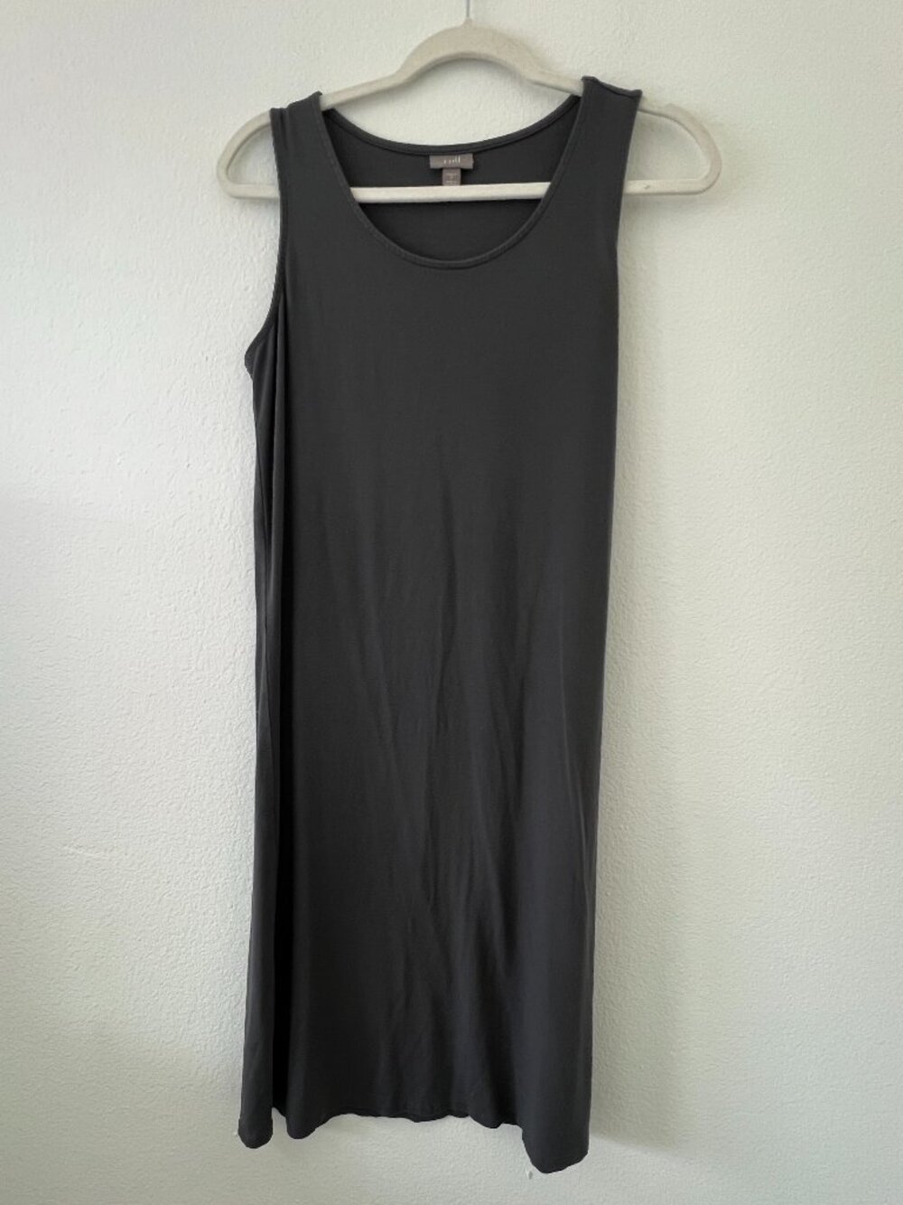 J Jill Tank Dress Womens Small Gray Sleeveless Stretch Shift Minimalist Capsule